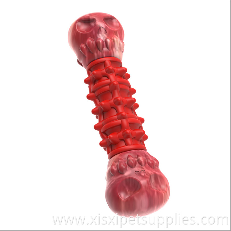 Pet dog toy nylon rubber bone interactive gnawing rubber chew toy